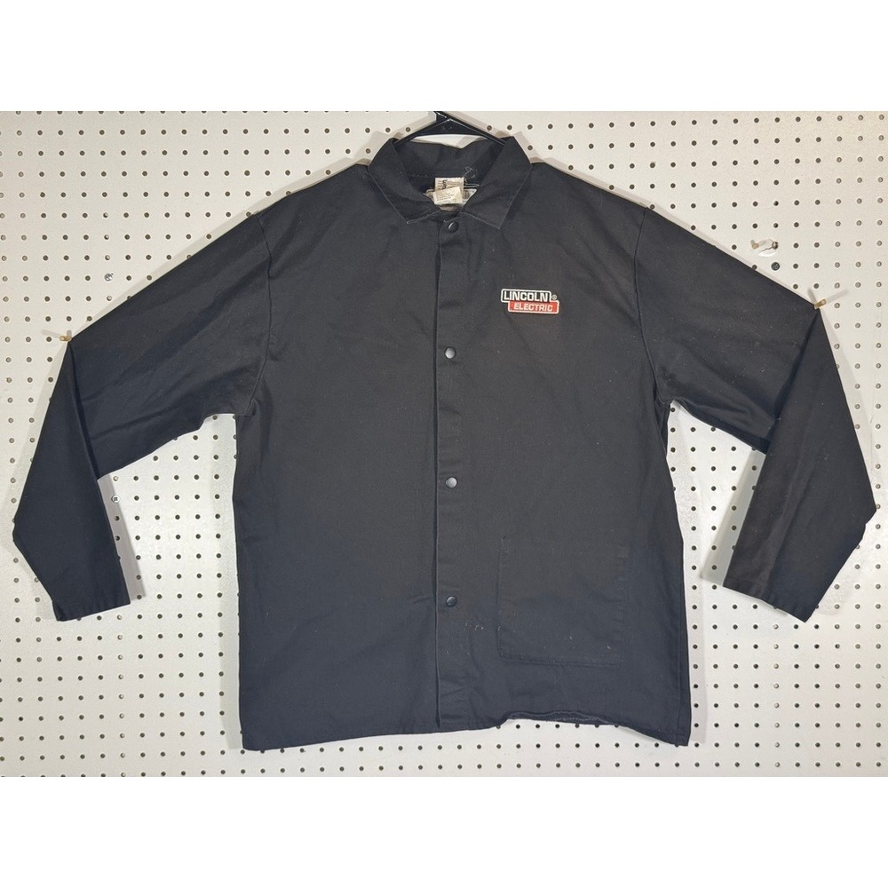 Lincoln Electric KH808L Flame Retardant Welding Jacket Black Mens Large FR Coat